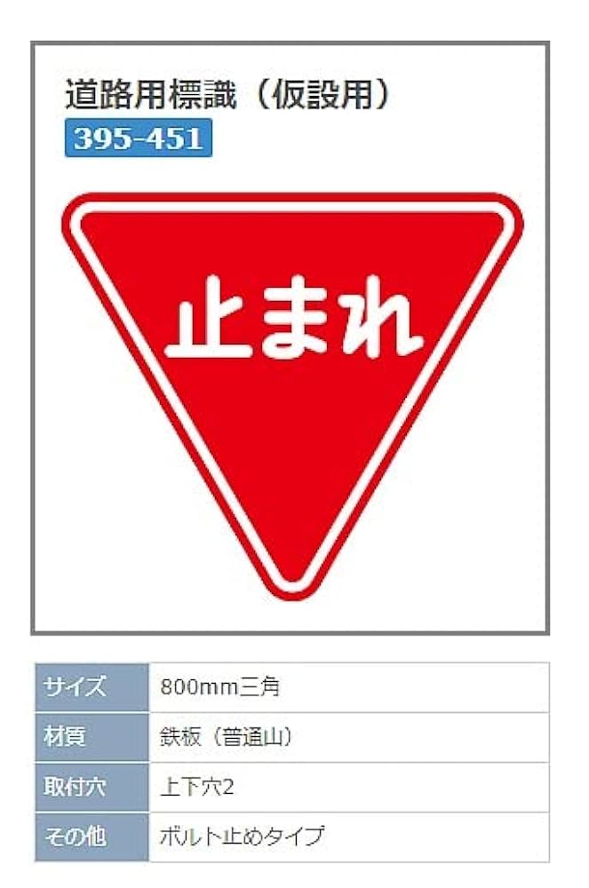Amazon.co.jp: 【ユニット】道路用標識 一時停止 800三角 [品番